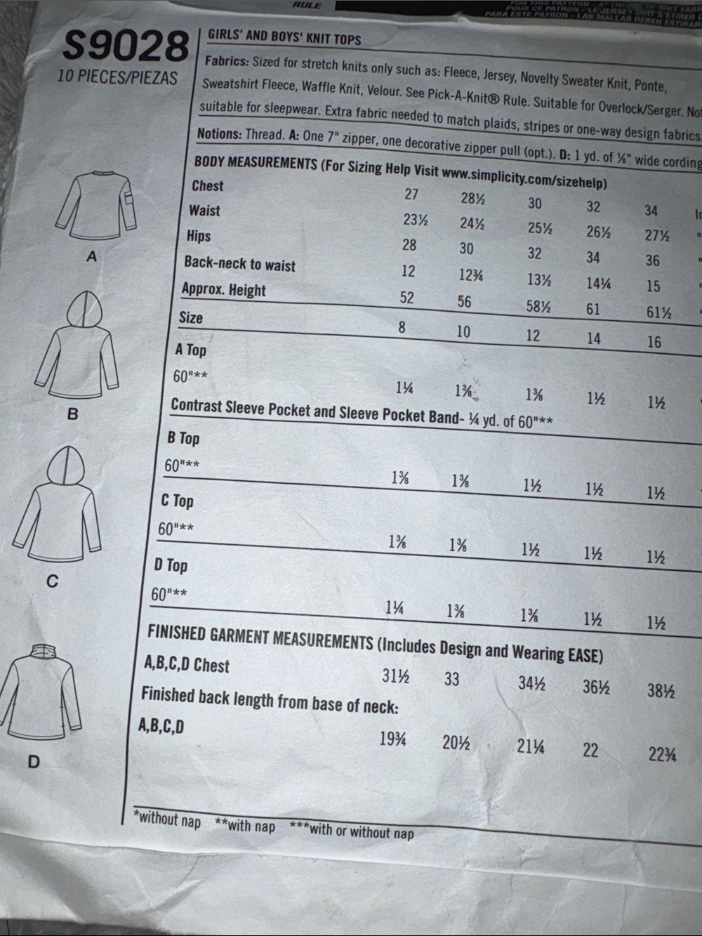 S9028 Simplicity sewing pattern - Picture 2 of 3